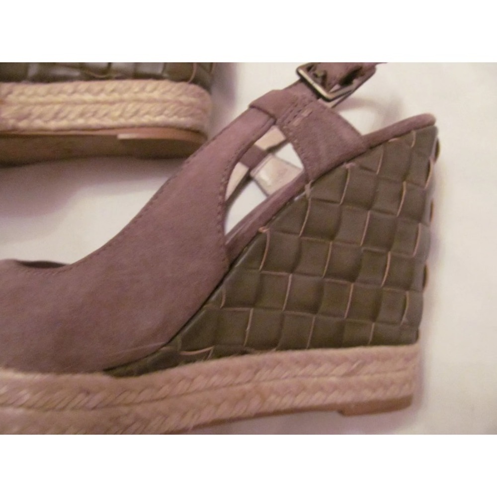 Carmela Suede Slider With Bound Woven Edge Taupe